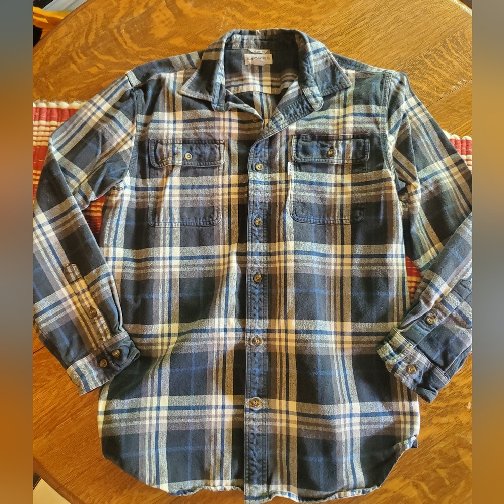 Carhartt | 100% Cotton Blue Plaid Button Up Shirt